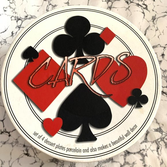 Godinger & Co. Poker Cards Dessert Plates set of 4 - Picture 3 of 8